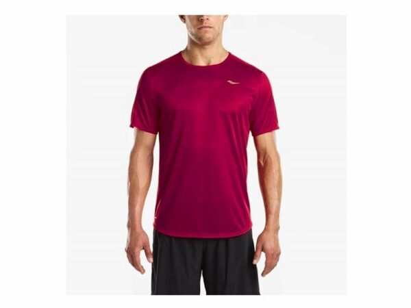 Saucony HYDRALITE SHORT SLEEVE – חולצת ריצה גברים סאקוני בצבע בורדו