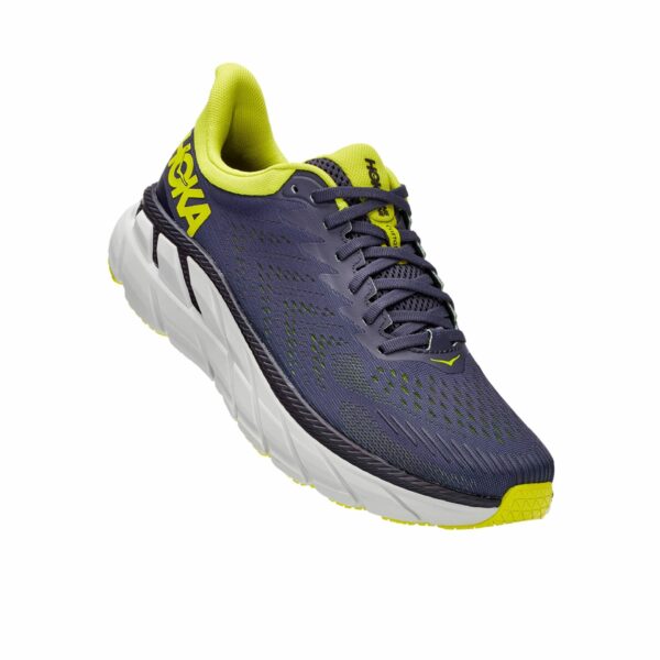נעלי ספורט לגברים הוקה קליפטון 7 כחול/לבן/צהוב | Hoka Clifton 7 Men