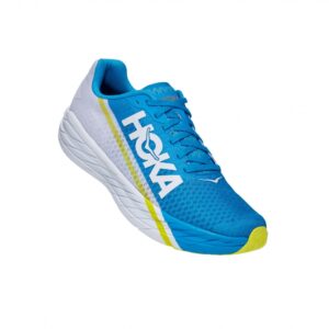 נעלי ספורט לגברים הוקה רוקט אקס בצבע כחול/לבן/צהוב | Hoka Rocket X