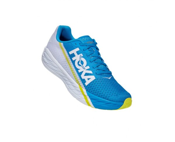 נעלי ספורט לנשים/לגברים הוקה רוקט אקס כחול/לבן/צהוב | Hoka Rocket X