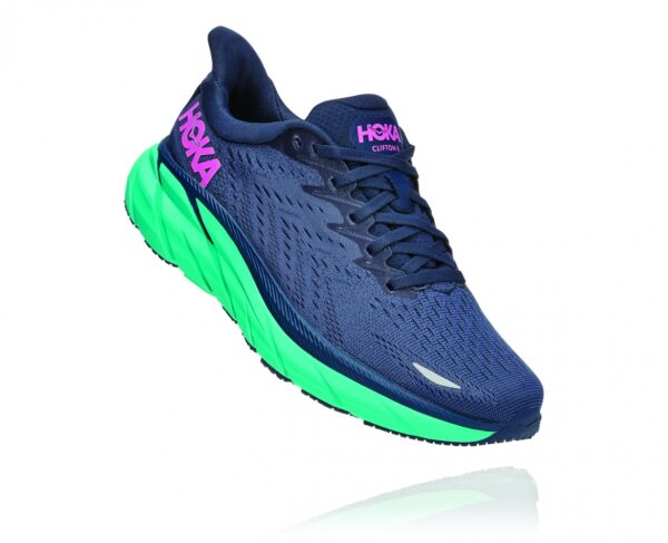 נעלי ספורט לנשים הוקה קליפטון 8 כחול ספייס/טורקיז | Hoka Clifton 8