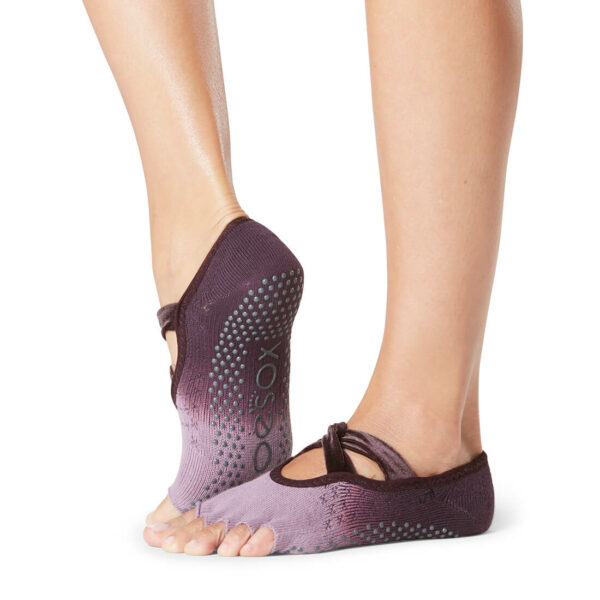 גרבי אחיזה לפילאטיס ויוגה אצבעות חצויות | Toesox Grip Half Toe Ivy