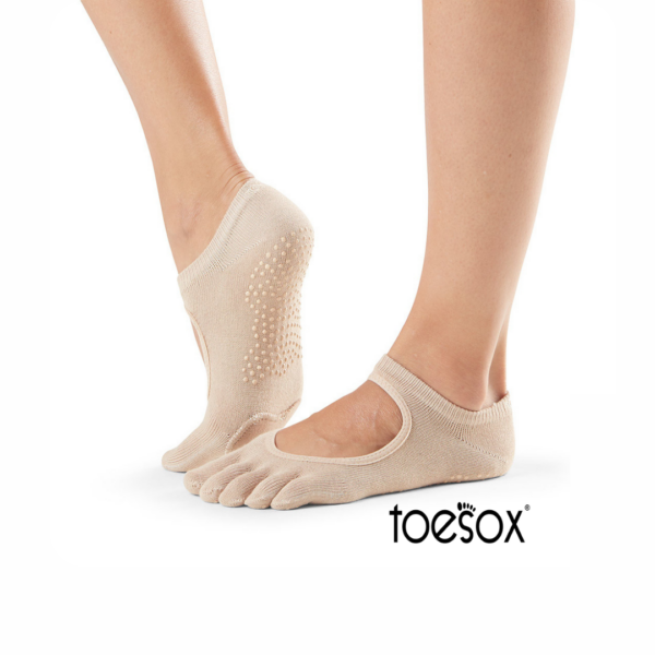 פלייה גרב ריקוד חמש אצבעות עם רפידת עור |  Toesox Grip Full Toe Plie