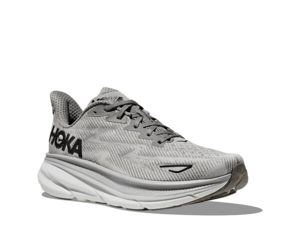 נעלי ספורט לגברים הוקה קליפטון 9 רחבות אפור ערפל/שחור | Hoka Clifton 9 Wide