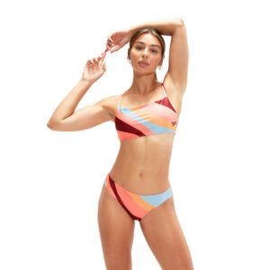 בגד ים שני חלקים לנשים | Printed Adjustable Thinstrap Bikini Oxblood/Coral SPEEDO