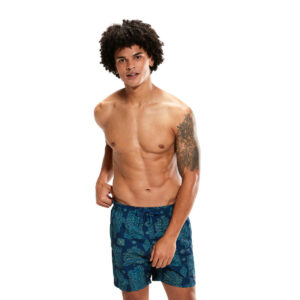 בגד ים מכנס לגבר ספידו | Speedo Printed Leisure 16″ Swim Shorts Blue/Green