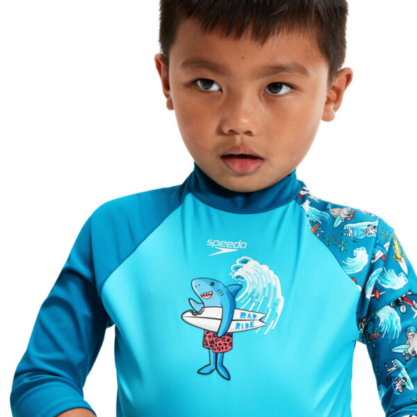 ⁦חולצת אנטי סאן פעוטות וילדים ספידו | Long Sleeve Printed Rash Top IM SPEEDO⁩ – תמונה ⁦2⁩