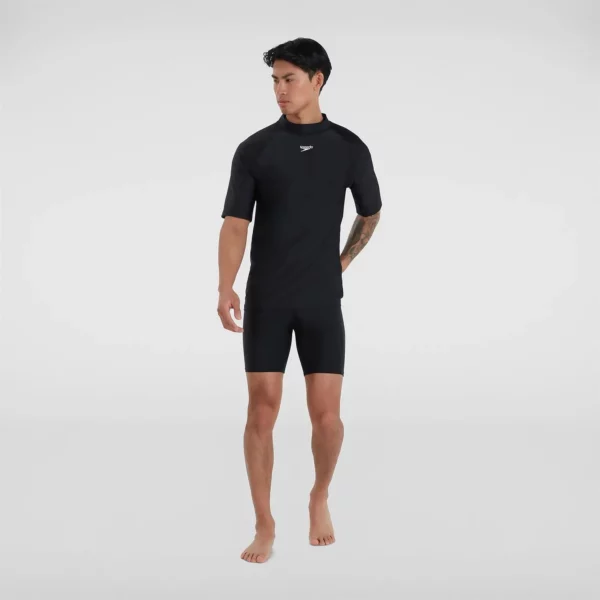 חולצת שחייה שרוול קצר לגברים ספידו | Men’s Short Sleeved Sun Protection Top Black