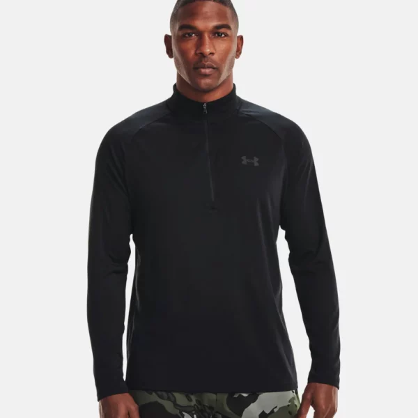 חולצת ריצה גברים שרוול ארוך אנדר ארמור | Under Armour Tech 2.0 Half Zip Golf Sweater Black