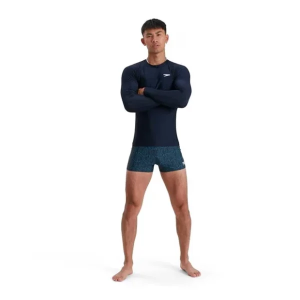 חולצת שחייה שרוול ארוך לגברים ספידו | כחול נייבי | Men’s Long Sleeved Sun Protection Top Navy