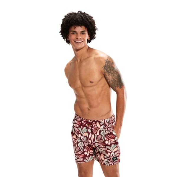 בגד ים מכנס לגבר ספידו | Speedo Printed Leisure 16″ Swim Shorts Red/Orange