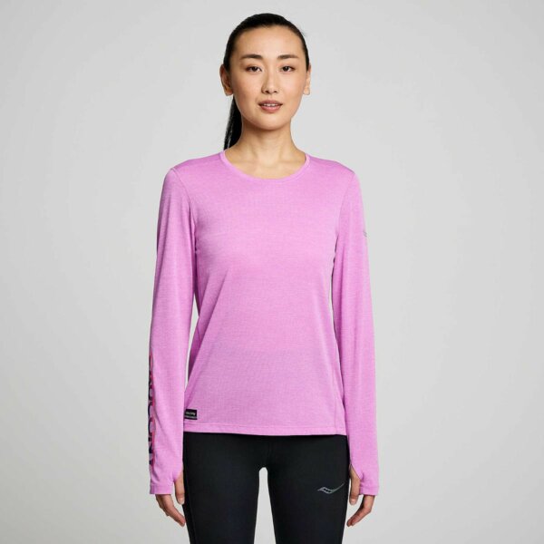 חולצת אימון נשים שרוול ארוך סאקוני |  Saucony Stopwatch Graphic Long Sleeve GRHA