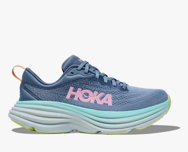 נעלי ספורט לנשים הוקה בונדי 8 רחבות כחול אפור/טורקיז | HOKA Bondi 8 Wide