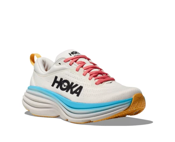 נעלי ספורט לנשים הוקה בונדי 8 לבן/כחול ים | HOKA Bondi 8 Wide