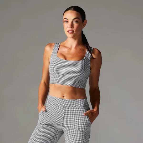 חזיית אימון/טופ מעוצב גב מוצלב | Tavi Noir Power Bra Houndstooth