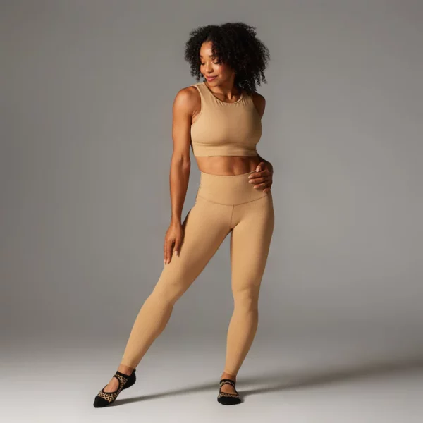 טייץ מחטב ואיכותי באורך מלא | Tavi Noir High Waisted Camel Houndstooth