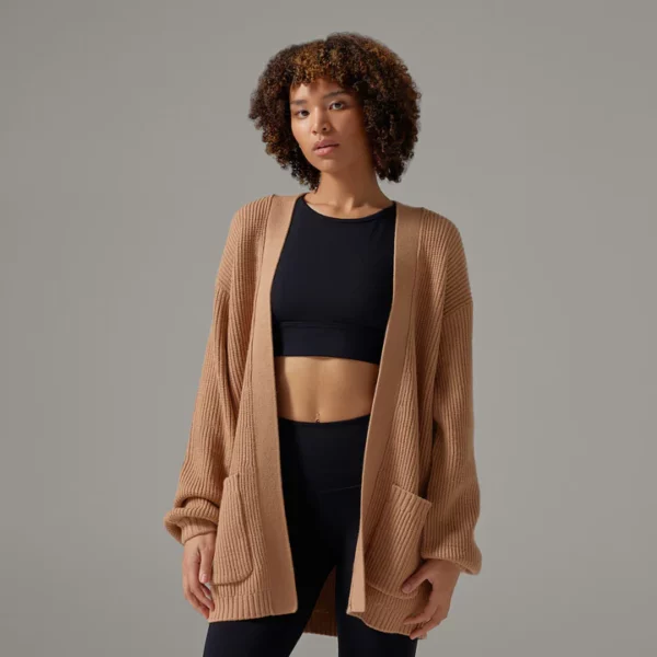 קרדיגן איכותי מבית TAVI NOIR | קאמל | Alpine Long Cardigan Tavi Noir